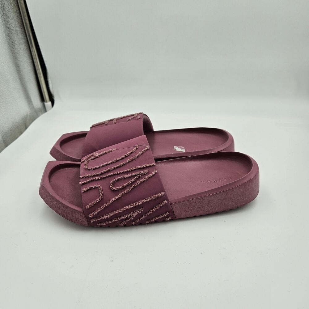 Nike Air Jordan Nola Slide Slides Womens Size 9 Light Mulberry Purple Terry Logo - Picture 3 of 8